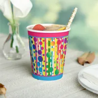 [Beatnik Bubbles] Retro Polka Dot Stripe Two Tone Paper Cups