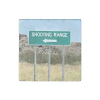 Turn Left to Shooting Range Stone Magnet