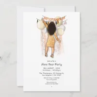 Chic Sip Sip Hooray New Year Party Invitation