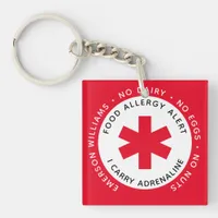 Red Food Allergy Alert Keychain