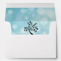 Blue and Black Elegant Tree Envelopes