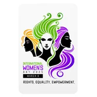 Stylized Colorful Trio of Women IWD 2025 Magnet