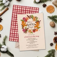 Gingerbread Man Citrus Cookie Swap Party Christmas Invitation