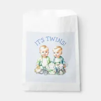 It's Twins! Cute boy twins Baby Shower  Favor Bag