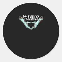 Grandma Zombie Hand Heart Halloween Costume Family Classic Round Sticker