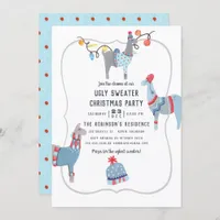 Llama themed Ugly Sweater Christmas Party Invitation