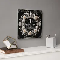 Circular Paper Wreath of Romance Square Wall Clock