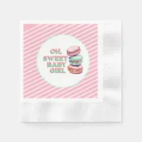 Oh Sweet Baby Girl Macaron Themed Baby Shower Napkins