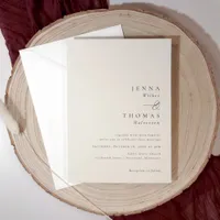 Simple Elegant Minimal Beige Wedding Invitation
