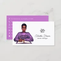 Afro Black Woman Empowerment Leadership Art Business Card