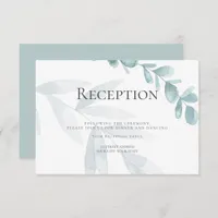 RECEPTION | Dusty Blue Watercolor Eucalyptus Invitation