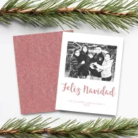 Budget Feliz Navidad Rose Gold Glitter Photo