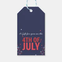 Navy Blue and Sparkles for 4th of July Gift Tags