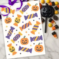Playful Halloween Candy and Jack-o'-Lanterns  Tissue Paper