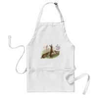 Vintage Brown Easter Rabbits Eggs in Basket, ZSSG Adult Apron