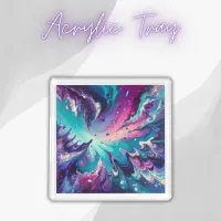 Turquoise & Pink Abstract Pattern | Acrylic Tray