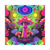 Psychedelic Vibrant Colorful Retro Mushrooms Metal Print