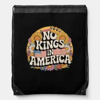 No Kings In America Patriotic Vintage Graphic Look Drawstring Bag