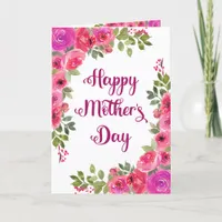 Pink roses Happy Mother's Day Holiday Card