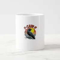 Funny Crow F-Caw-F Retro Sunset Adult Design Tri-B Giant Coffee Mug