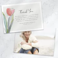 Tulip Flower Photo Sympathy Funeral Thank You Card