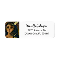 Ethereal Enchanted Angelic Girl Abstract Ai Art Label