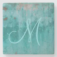 Turquoise Rust | Monogram Stone Coaster