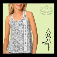 Black and White Geometric Squares Pattern  Tank Top