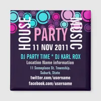 House Music Party Event Promotional  Magnet