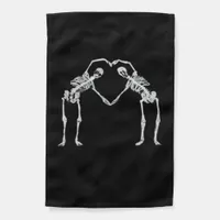 Two Skeleton Hearts Hands Classic Garden Flag