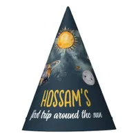 Outer Space Birthday Galaxy Sun Moon Stars Planets Party Hat