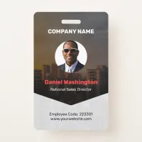 Custom Employee Name, Photo, Bar Code, Logo Badge