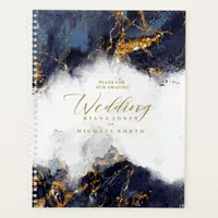 Marble Glitter Wedding Navy Blue Gold ID644 Planner