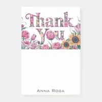 *~* AP85 Floral Thank You Gratitude  Manifesting Post-it Notes