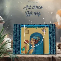 Roaring Twenties Revival Art Deco blue Large Gift Bag