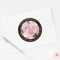 Best Mom Ever Hearts and Roses Classic Round Sticker