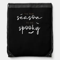 Tis The Season To Be Spooky Halloween Retro Classi Drawstring Bag