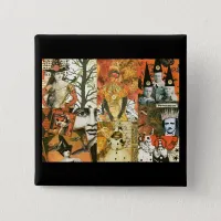 Vintage Halloween Collage Button