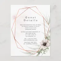 Eucalyptus Geometric Wedding Guest Details Enclosure Card