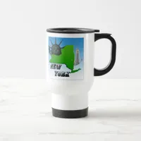 New York Map, Statue of Liberty, Monument Travel Mug