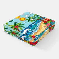 Palm Trees on the Beach  Paperweight