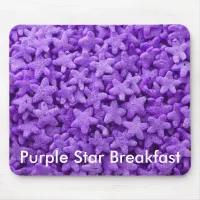 Purple Stars Cereal Breakfast Food Pattern Mouse Pad