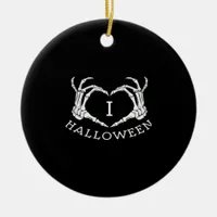 Halloween! Classic - Skeleton Hands Heart Ceramic Ornament