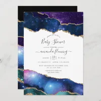 Galaxy Agate Stone Baby Shower Invitation