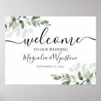 Welcome to Our Wedding Eucalyptus Wedding Sign