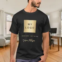 Black gold business logo name signature T-Shirt