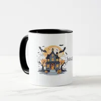 Haunted Mansion with Bats and Ghosts Mug