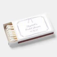 Elegant Lavender Lilac Bow Timeless Bridal Shower Matchboxes