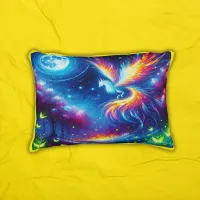 Colorful Neon Phoenix with Night Sky | Accent Pillow