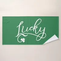 Lucky Shamrock St Patricks Day Bath Towel